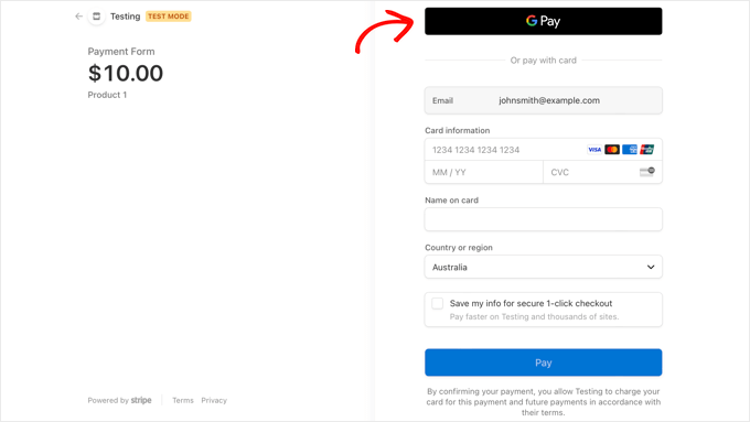 Overview of Stripe Checkout with Google Pay