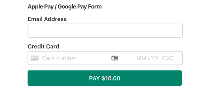 Overview of the WP Simple Pay payment form