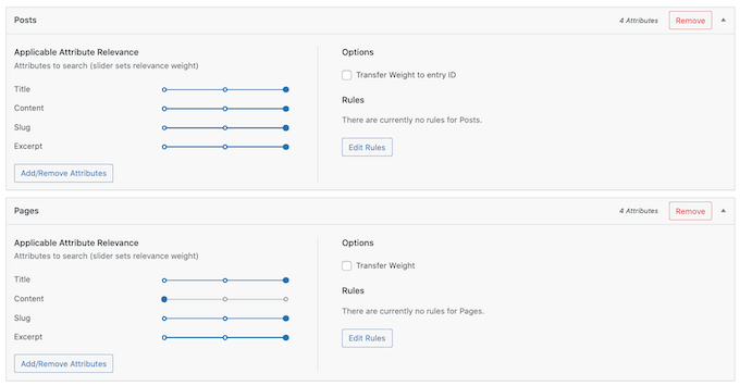 The SearchWP search algorithm settings