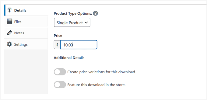 Setați un preț pentru produsul dvs. digital în EDD