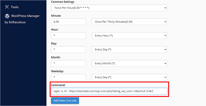 Creating a New Cron Job in cPanel