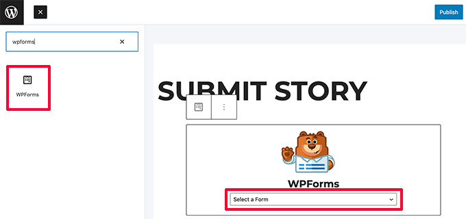 Add form to a post or page