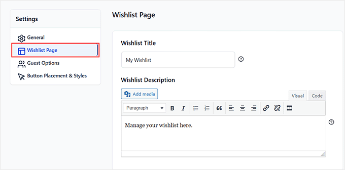 Add wishlist title and description in SaveTo Wishlist
