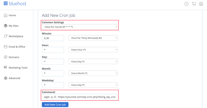 Creating a New Cron Job in cPanel