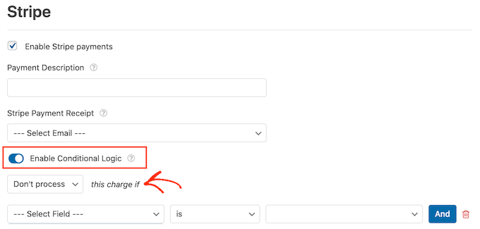 Creating conditional logic rules for WordPress payments