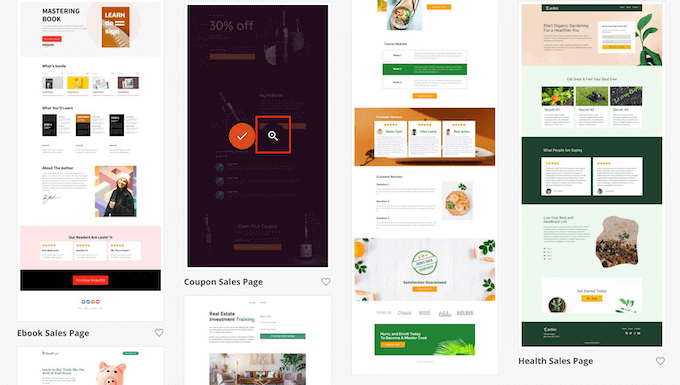SeedProd's landing page templates
