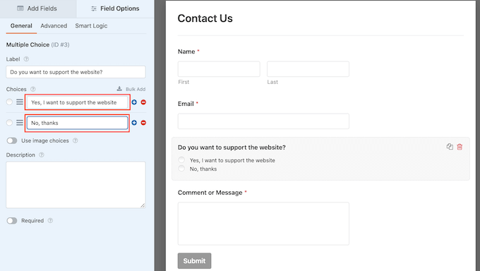 Adding an optional payment to a WordPress form