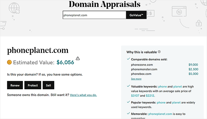 Domain appraisal