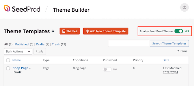 Enabling your custom WooCommerce theme