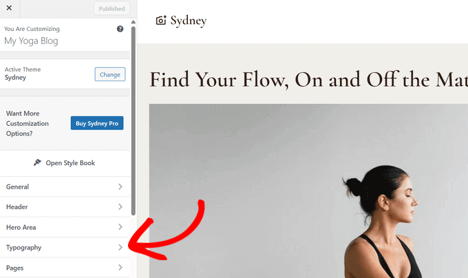 How to Change the Font Style in WordPress Sydney Theme