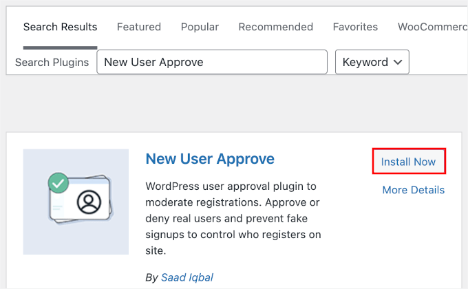 New User Approve eklentisini yükleme New User Approve eklentisini yükleme
