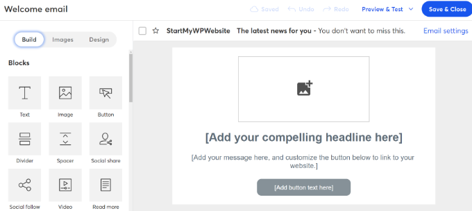 Customize your email design