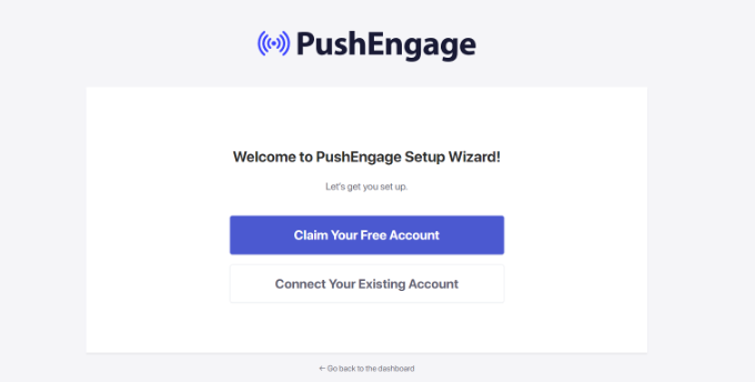 PushEngage setup wizard