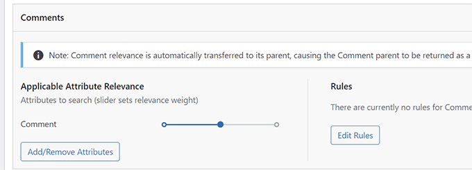 Adjust attribute weightage