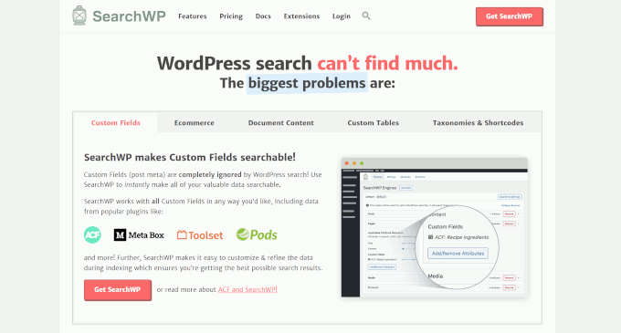 WebHostingExhibit searchwp-homepage-1 55+ Most Wanted WordPress Tips, Tricks, and Hacks  