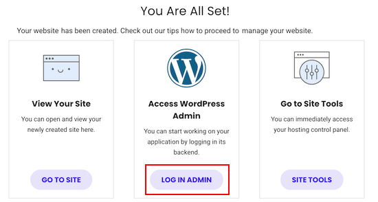 Logging into the WordPress admin dashboard