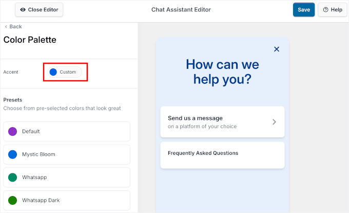 Customizing Telegram chat button's color Customizing Telegram chat button's color