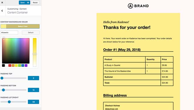 Constructor de correos electrónicos Kadence