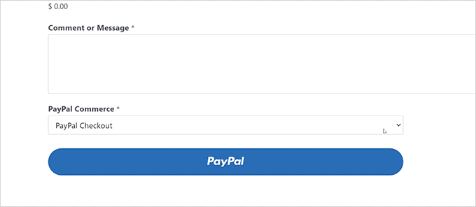 PayPal 商务 WPForms