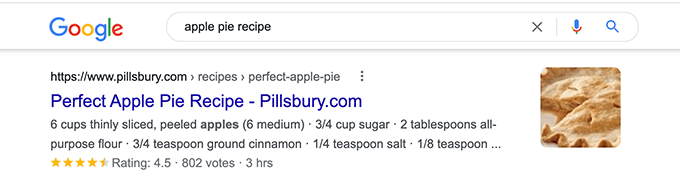 Rich snippets example