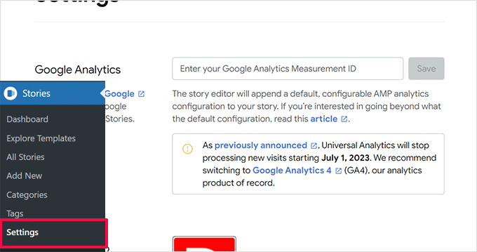 添加 Google Analytics 测量 ID