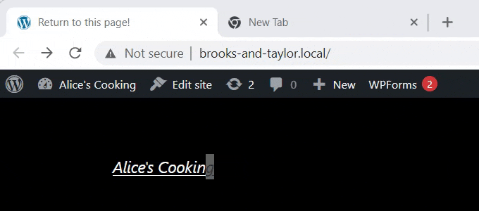 Changing site title in a browser