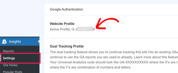在 MonsterInsights 中查找 Google Analytics 测量 ID