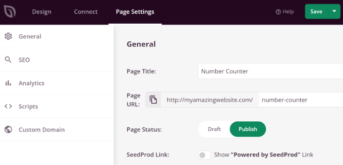 Publish your number counter page