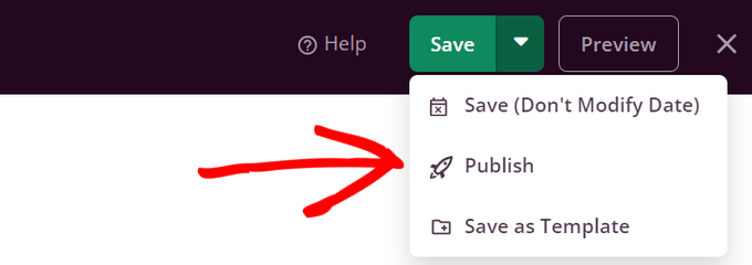 Save and publish your changes
