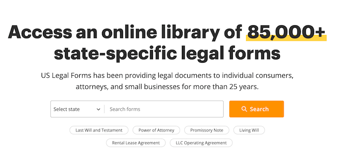 Сайт USLegalForms