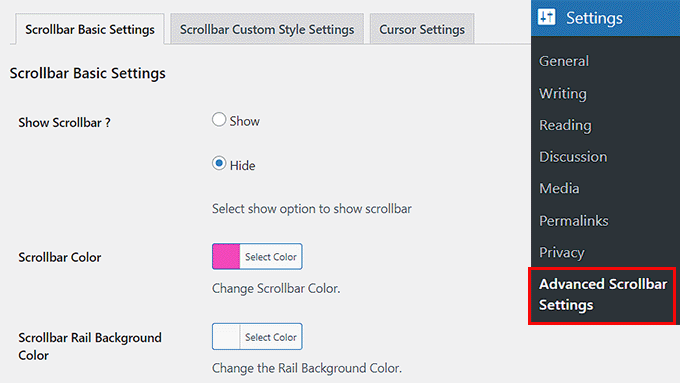 Change scrollbar color
