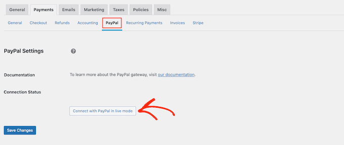 Configuring the PayPal payment gateway