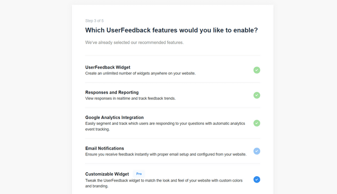 Enable UserFeedback features