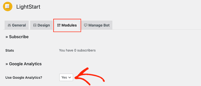 LightStart's Google Analytics module