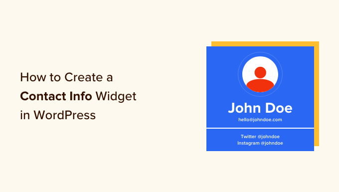 How to Create a Contact Info Widget in WordPress