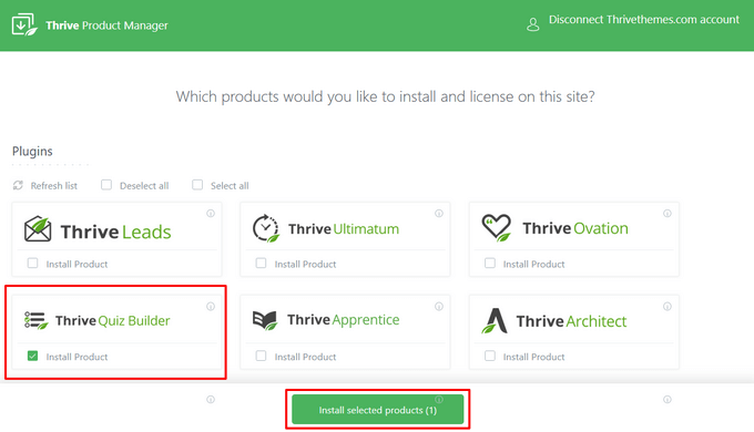 Install the Thrive Quiz Builder plugin