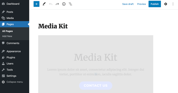 WebHostingExhibit mediakitdraft How to Set Up a Media Kit Page in WordPress  