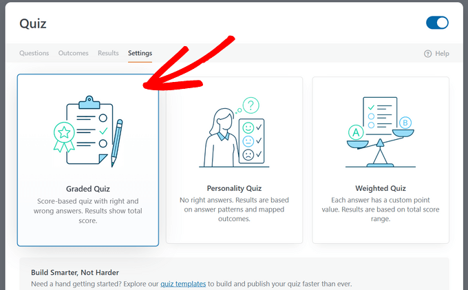 Alege tipul de test în WPForms