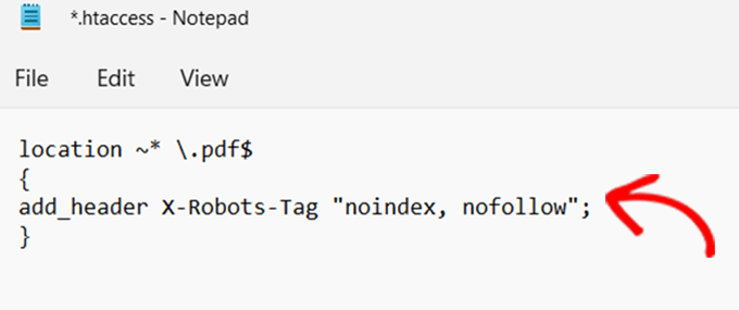 X-robots-tag in Notepad