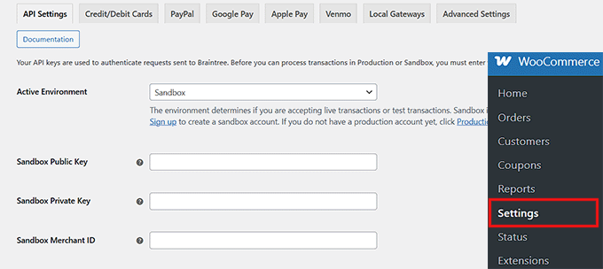 Adăugați cheia API Braintree