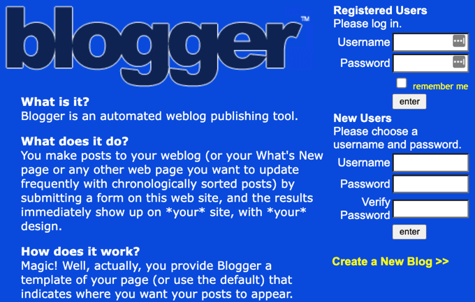 Blogger 1999