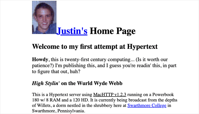 The First Blog by Justin Hall