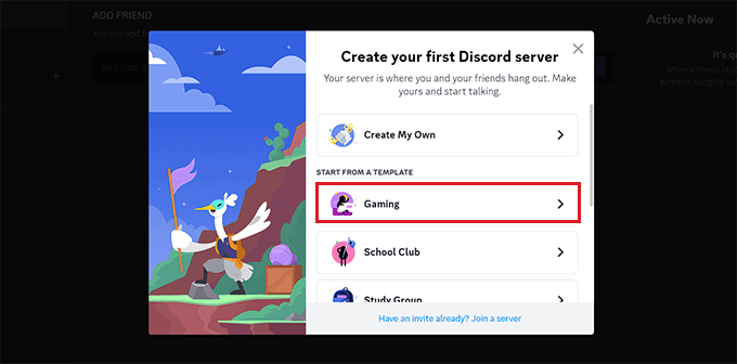 Create a discord server