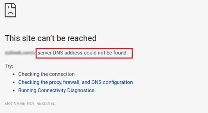 DNS服务器无响应错误的预览