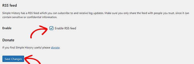 Enable RSS Field