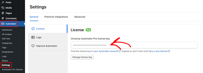 Adding an Uncanny Automator license to your WordPress website