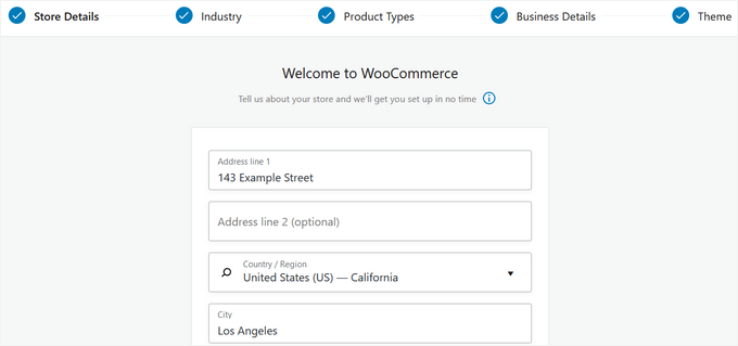 WooCommerce's setup wizard WooCommerce's setup wizard