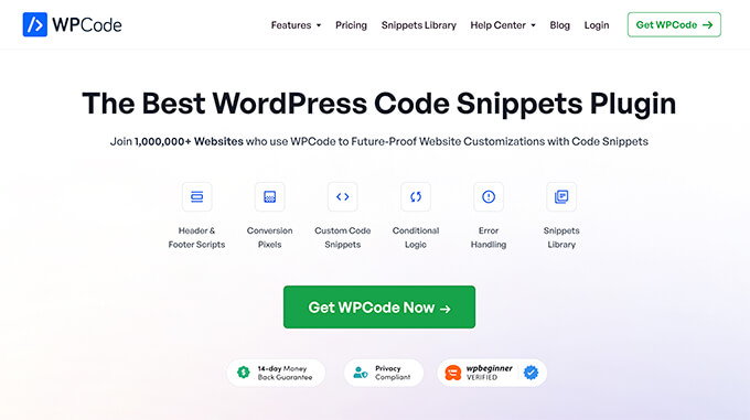 WPCode — najlepsza wtyczka fragmentów kodu WordPress