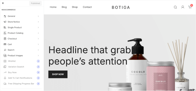 How to customize an eCommerce theme using the WordPress Customizer