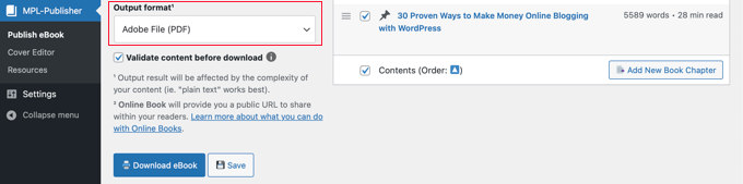 Exporting Posts as a PDF in MPL-Publisher